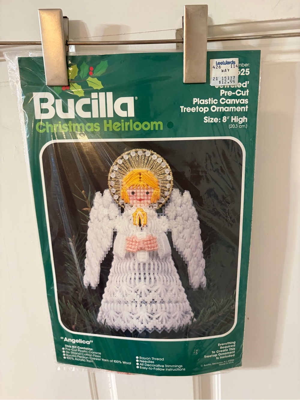 New Sealed Bucilla Christmas Heirloom Kit ANGELICA Plastic Canvas Tree 8” Topper